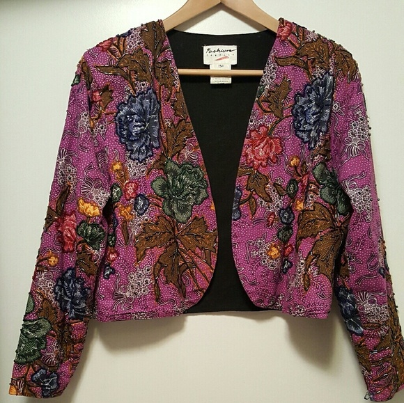 Jackets & Blazers - Purple Sequined Bolero Jacket